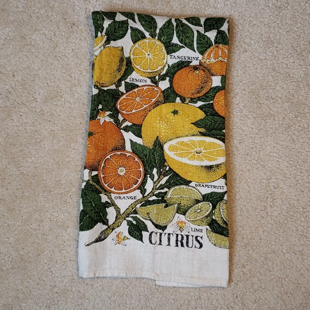 Lois Long Citrus Print Kitchen Hand Towel